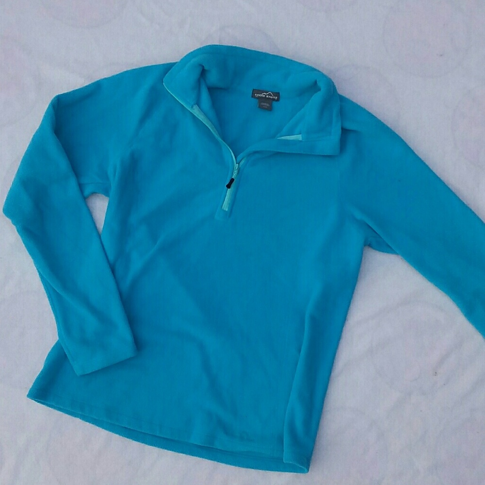 Eddie Bauer Light Blue Fleece Zip-up Sweater